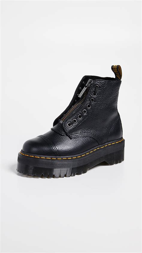 dr martens leather sinclair  eye boots  black lyst