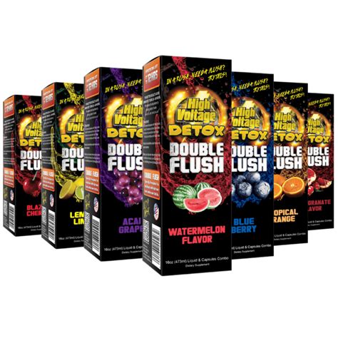 high voltage detox double flush instant fast cleansing drink capsules  flavors  ounce