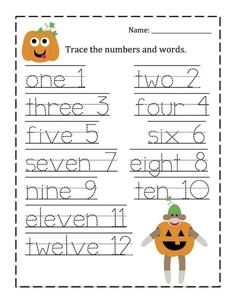 tracing numbers   worksheet learning printable