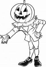 Halloween Coloring Pages Printable Pumpkin Scarecrow Drawing Color Monster Colorear Print sketch template