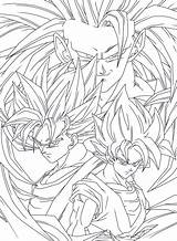 Goku Lineart Dragonball Ezio 4ever Pintar Gogeta sketch template