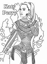 Perry Katy Colouring Tattoo sketch template