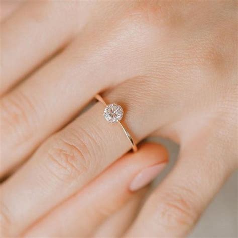 Simple Yellow Gold Diamond Wedding Engagement Ring Emmalovesweddings
