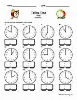Telling Time Worksheets Clock Worksheet Printable Printablee Via sketch template