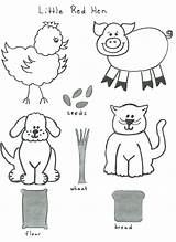 Hen Little Red Story Clipart Flannel Puppets Board Stories Activities Coloring Printable Puppet Pages Template Templates Roja Cut Boards Kids sketch template