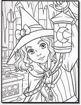 Coloring Witch Pages Adult Printable Halloween Cute Målarböcker Choose Board Disney Cartoon Print sketch template
