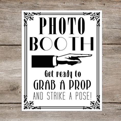 instant     diy printable photo booth sign etsy photo