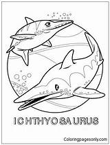 Pages Ichthyosaurus Coloring Two Color Online sketch template