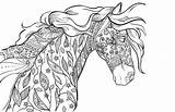 Ausmalbilder Pferde Fantasie Inkleur Perde Antistress sketch template