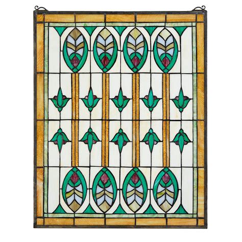 Design Toscano Elmslie Arts And Crafts Stained Glass Window Panel Wayfair