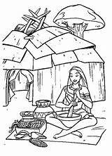 Tamales Coloring Native American Cooking Girl sketch template