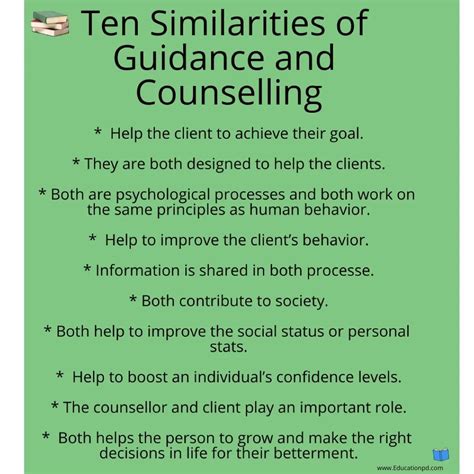 ten similarities  guidance  counseling   guidance
