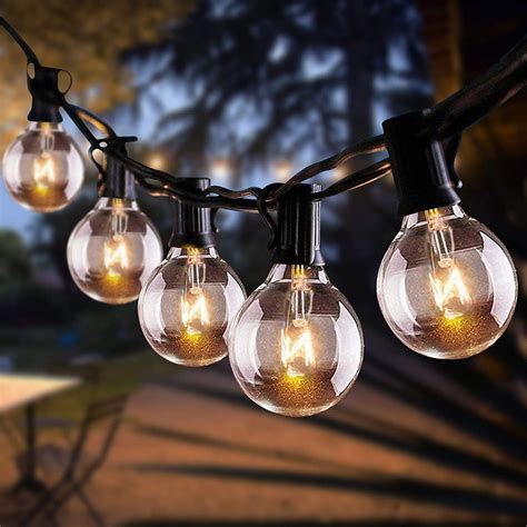 ft  globe string lights outdoor string lights   bulbs  spare clear globe hanging