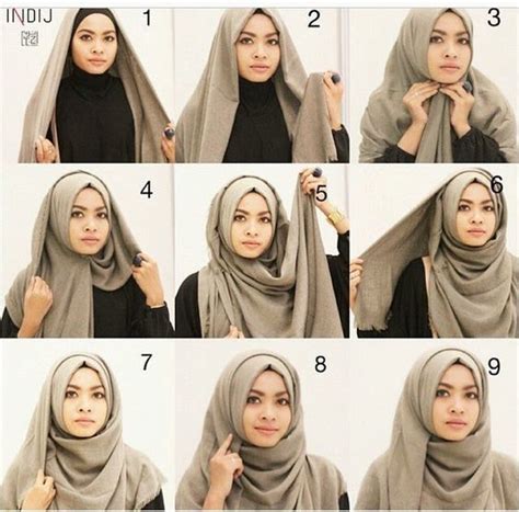tutorial hijab segi empat menjadi pashmina tutorial hijab segi empat