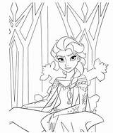 Elsa Present Birthday Coloring Pages Castle Ice sketch template