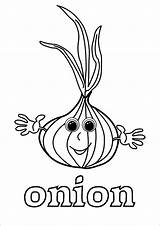 Onion Coloring Pages Kids Onions Cartoon Printable English Vegetables Print Garden Coloringbay Vegetable Song Tomato Cucumber Potato Carrot sketch template