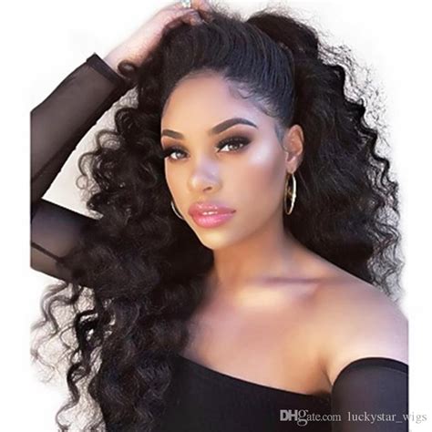 wholesale cheap 1b black long kinky curly hair glueless