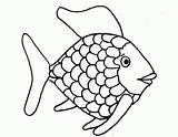 Fish Outline Rainbow Popular Coloring sketch template
