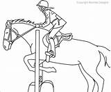 Horse Jumping Coloring Pages Riding Show Easy Drawing Horseback Printable Print Horses Getcolorings Racing Color Colori Getdrawings sketch template