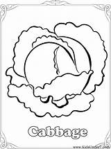 Vegetables Coloring Pages Colouring Kids Cabbage sketch template