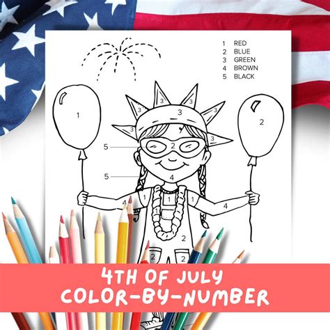 july color  number coloring page kids etsy