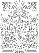 Coloring Pages Dead Creative Haven Book Dover Publications Books Adult Adults Ashley Welcome Muerte Colouring Skull Doverpublications Santa Folk Halloween sketch template