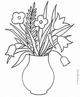 Coloring Flower Pages Kids Flowers Mothers Pot Preschoolers Colouring Color Mother Printable Simple Drawing Crafts Dementia Worksheets Animal Popular Raisingourkids sketch template