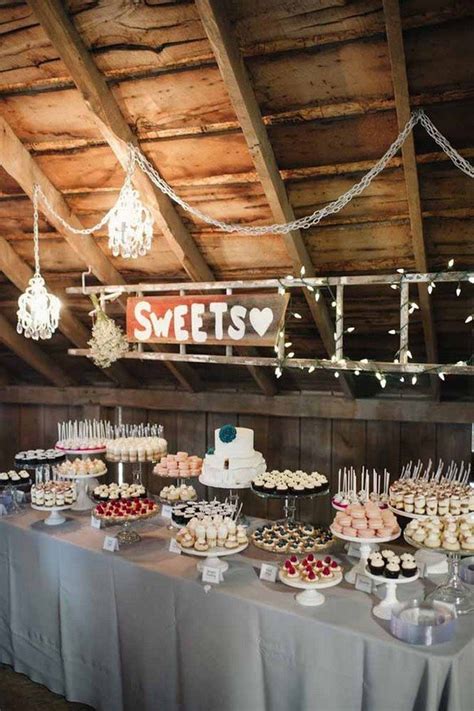 country rustic wedding dessert table ideas