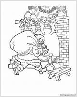 Chimney Santa Pages Goes Coloring Color Online Print sketch template