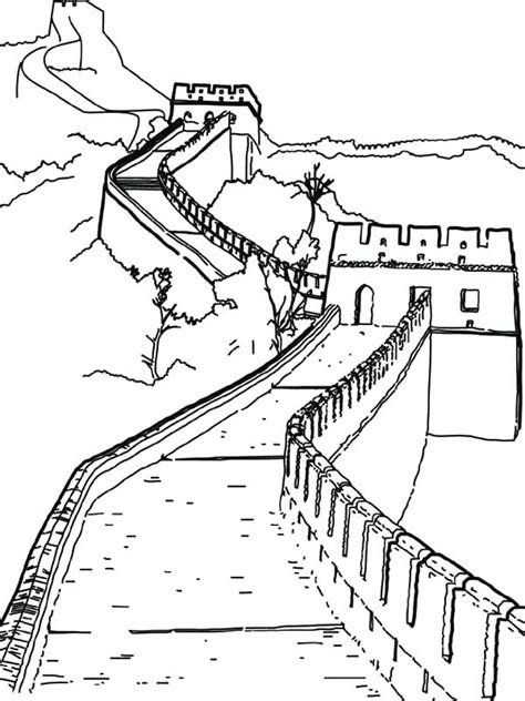 great wall  china drawing  getdrawings