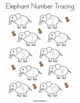 Elephant Number Tracing Coloring Preschool Animal Noodle Twistynoodle Math Built California Usa Print Twisty Choose Board sketch template