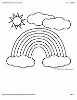 Rainbow Sun Coloring Clouds Pages Cloud Color Kids Bigactivities Printable Drawing Choose Board Nature Spring sketch template