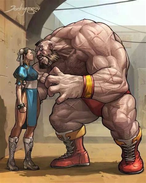 chun li and zangief personagens street fighter ilustrações lutador