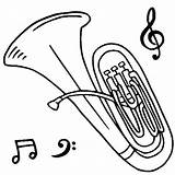 Baritone Instruments Tuba sketch template