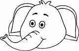 Elephant Face Coloring Pages Printable Getdrawings Getcolorings Color sketch template