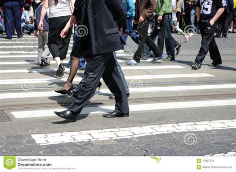people crossing   city stock image image  pedestrian