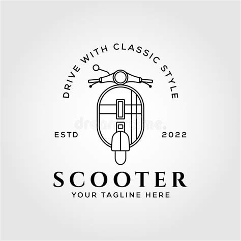 moped scooter logo design retro scooter front view vector design stock vector illustration