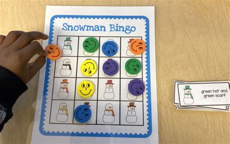 snowman bingo  autism helper
