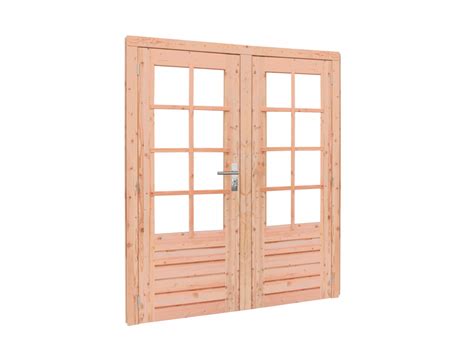 douglas dubbele deur met glas buitenmaat xcm  rvs deurbeslag