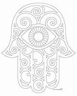 Hamsa Coloring Hand Drawing Pages Blank Embroidery Pattern Patterns Printable Template Donteatthepaste Drawings Tattoo Jewish Colouring Mano Eye Beaded Color sketch template