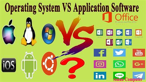 operating system  application software  difference   aman computer youtube