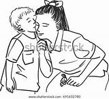 Kiss Clipart Giving Mother Drawing Boy Cheek His Little Vector Cute Her Shutterstock Pic Flowers Box Toddler Webstockreview Station sketch template