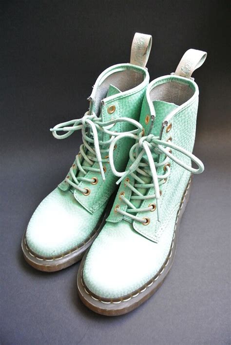 items similar  mint light green pastel dr martens boots uk   etsy
