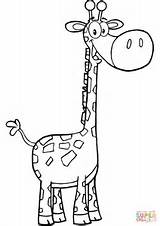 Giraffe Coloring Happy Cartoon Giraffes Pages Drawing Printable Getdrawings Supercoloring Categories sketch template