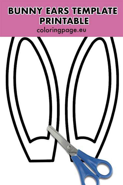 bunny ears template coloring page