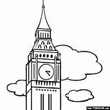 Ben Coloring Big Clock London Pages England Tower Famous Drawing Clipart Clip Outline Landmarks Places Color Thecolor Colouring Other Log sketch template