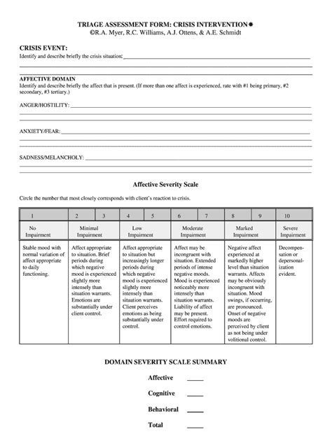 triage assessment form fill  printable fillable blank
