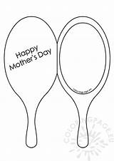 Mirror Card Printable Hand Mother Coloring sketch template