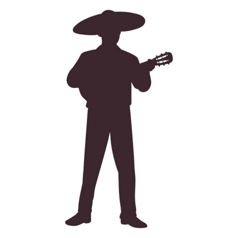 mexican mariachi character silhouette transparent png svg vector file