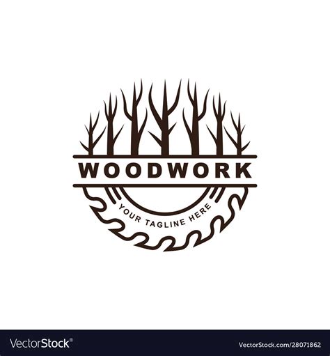 woodwork logo royalty  vector image vectorstock